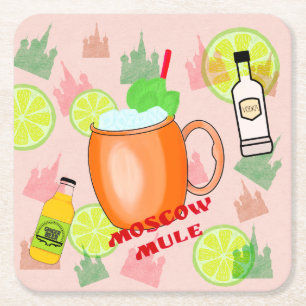 Moscow Mulecoctail Underlägg Papper Kvadrat