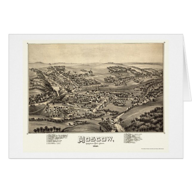 Moscow panorama- karta för PA - 1891 Hälsningskort (Framsidan Horizontal)
