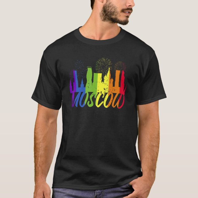 Moscow Pride Skyline  Pride Parade Moscow T Shirt (Framsida)