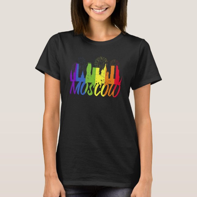 Moscow Pride Skyline  Pride Parade Moscow T Shirt (Framsida)