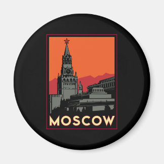 Moscow russia kremlin art deco retro-resa magnet