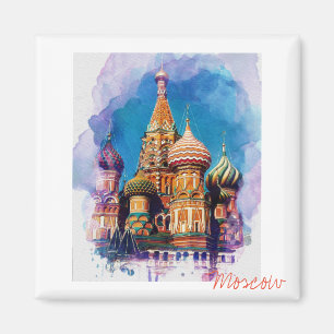 Moscow Ryssland för St-basilikadomkyrka magnet