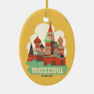Moscow Ryssland Julgransprydnad Keramik