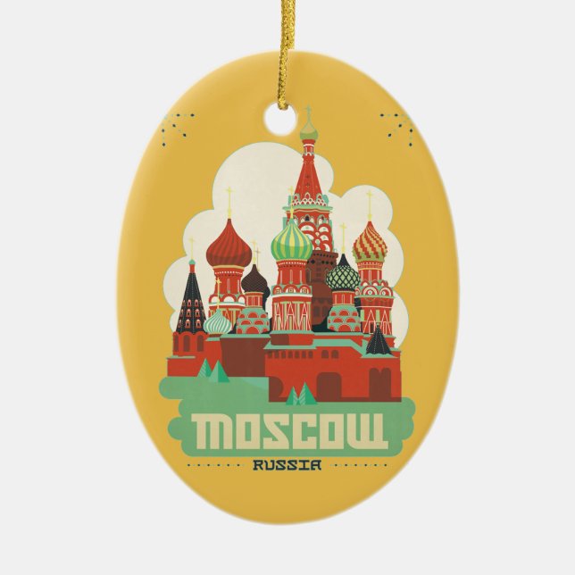 Moscow Ryssland Julgransprydnad Keramik (Framsidan)