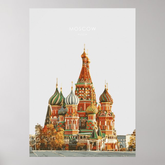 Moscow Travel Illustration Artwork Poster (Framsidan)