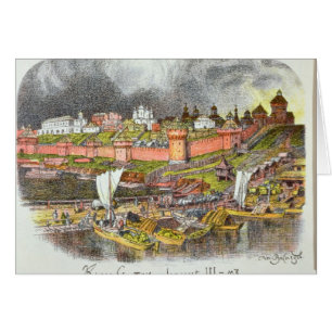 Moscowen Kremlin i tiden av tsaren Ivan III Hälsningskort