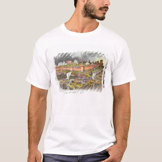 Moscowen Kremlin i tiden av tsaren Ivan III Tee Shirt (Framsida)