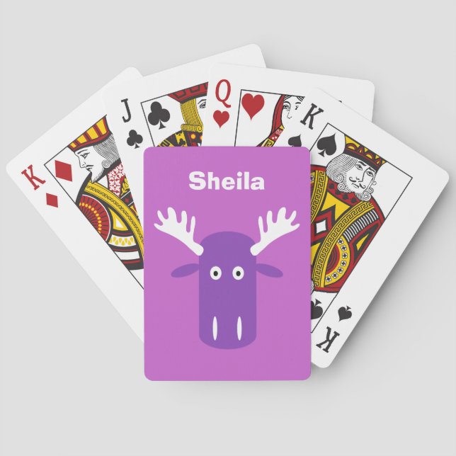 Mose Head Pop Art anpassningsbar - monogram spelko Kortlek (Baksidan)