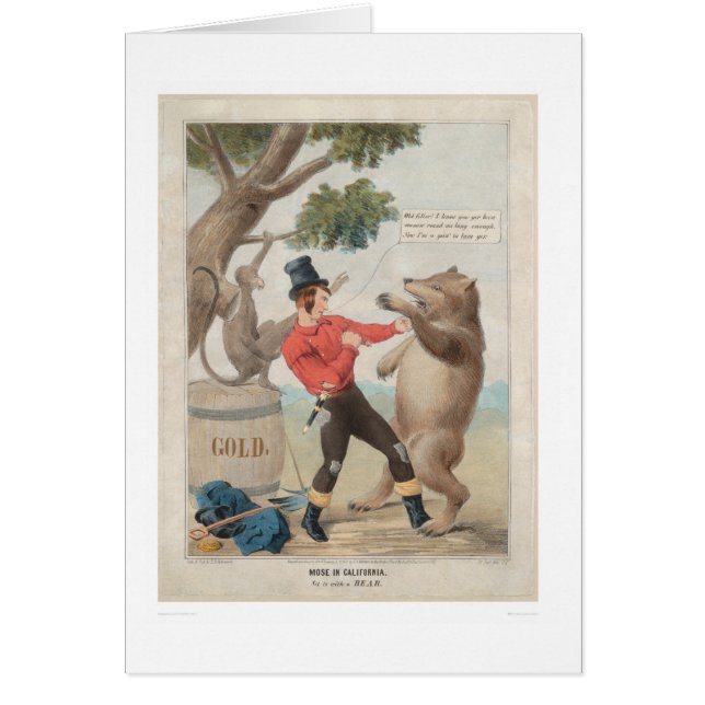 Mose i Kalifornien: Uppsättning-till med en björn Hälsningskort (Framsidan)