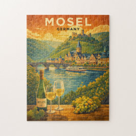 Mosel Wine Region Germany Vintage Travel Art Pussel