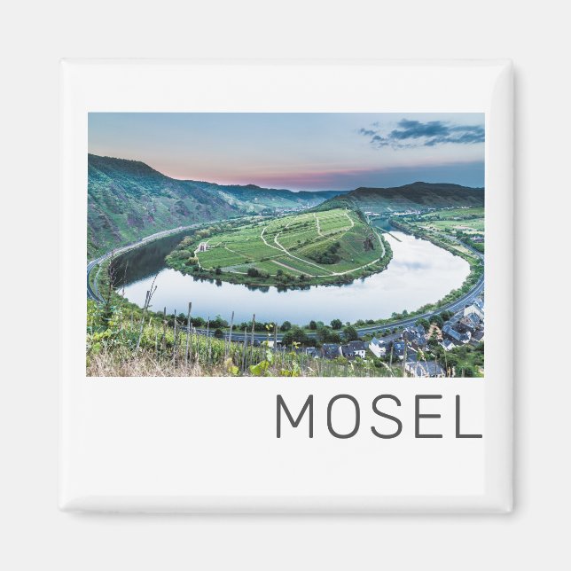 Moselle Calmont Loop Bremm Sunset River Souvenir Magnet (Framsidan)
