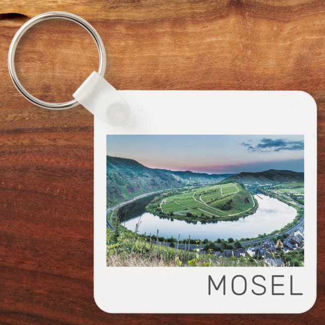 Moselle Calmont Loop Bremm Sunset River Souvenir Nyckelring (Framsida)