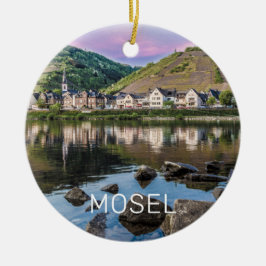 Moselle Ediger Eller Sunset River Cochem Souvenir Julgransprydnad Keramik