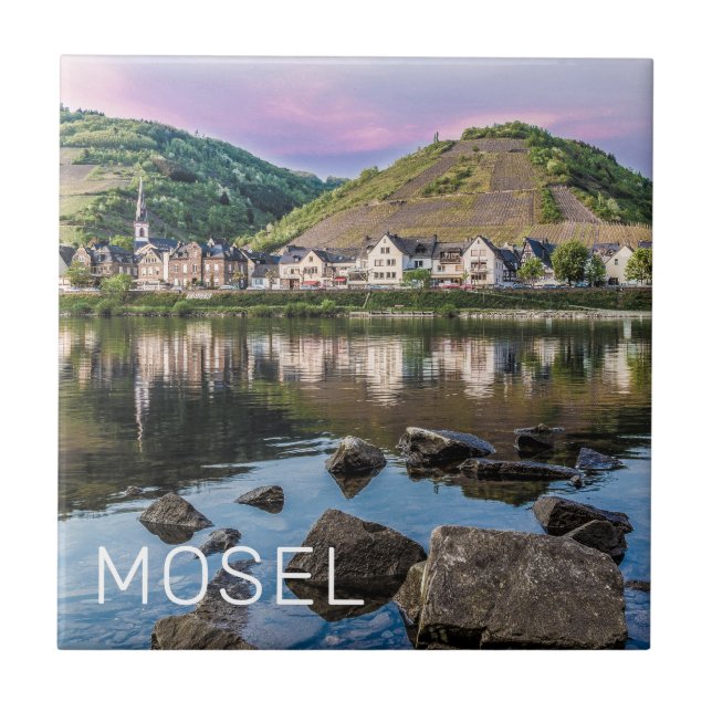 Moselle Ediger Eller Sunset River Cochem Souvenir Kakelplatta (Framsidan)