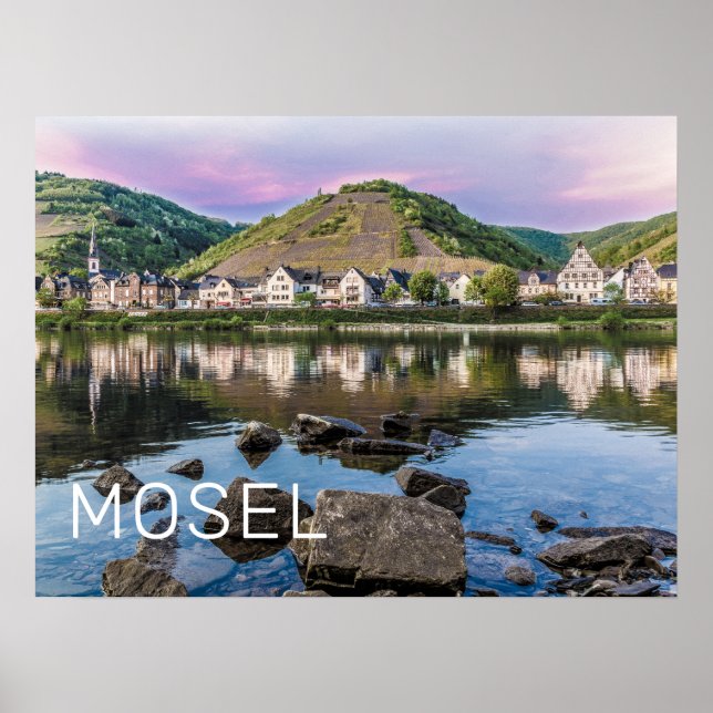 Moselle Ediger Eller Sunset River Cochem Souvenir Poster (Framsidan)