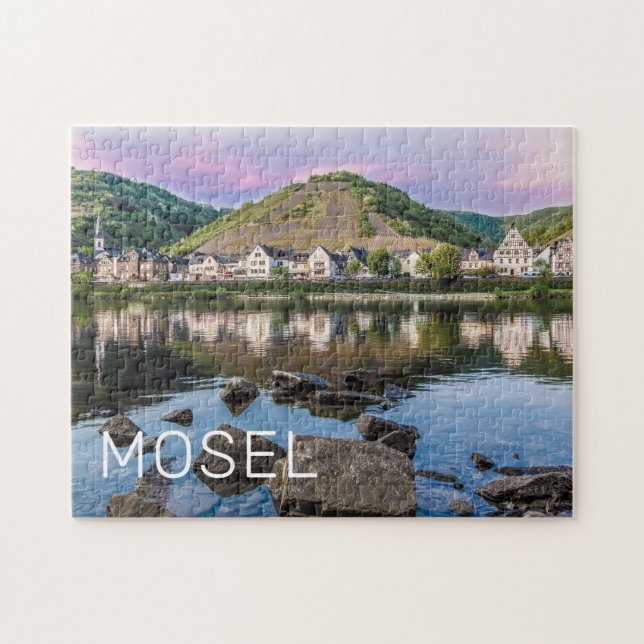 Moselle Ediger Eller Sunset River Cochem Souvenir Pussel (Horisontell)
