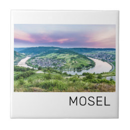 Moselle Loop Sunset Kroev Panorama Tyskland Kakelplatta