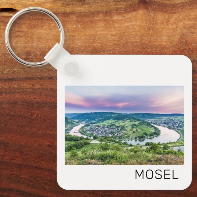 Moselle Loop Sunset Kroev Panorama Tyskland Nyckelring (Framsida)