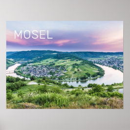 Moselle Loop Sunset Kroev Panorama Tyskland Poster