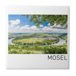 Moselle Loop Trittenheim Panorama Tyskland Souveni Kakelplatta