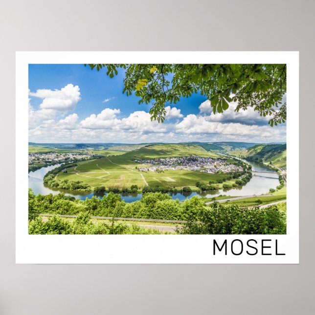 Moselle Loop Trittenheim Panorama Tyskland Souveni Poster (Framsidan)