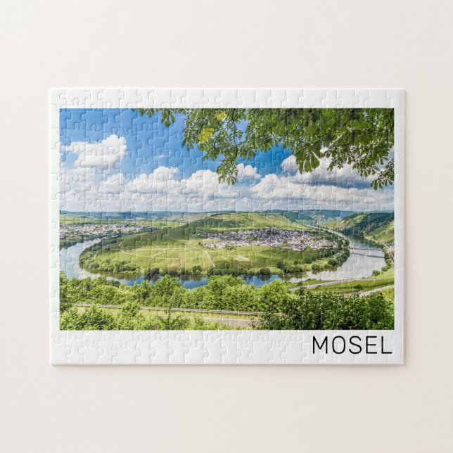 Moselle Loop Trittenheim Panorama Tyskland Souveni Pussel (Horisontell)