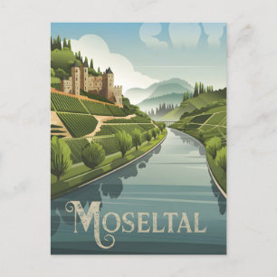 Moseltal Moselle Valley Tyskland vintage Vykort