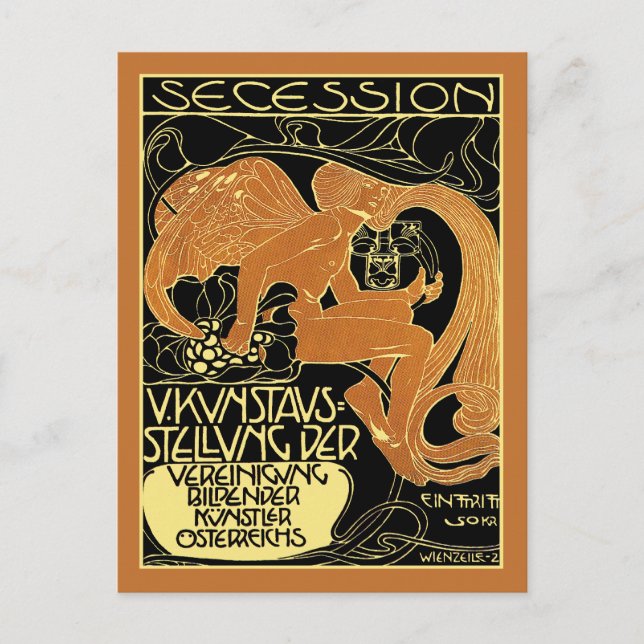 Moser Art-vykort: Wien Secession Art Exhibit Vykort (Framsida)