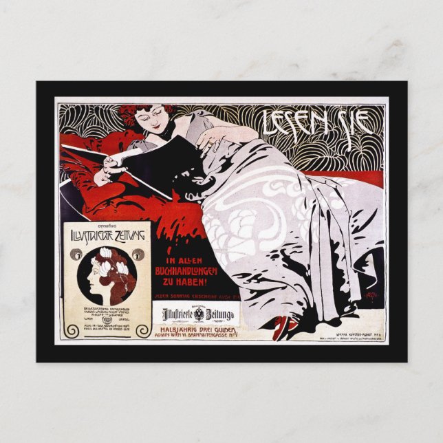 Moser Kolo 1900 - Lesen Sie - "Read Me" Vykort (Framsida)