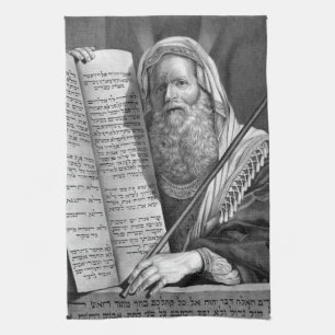 "Moses and Ten Commandments" kökshandduk