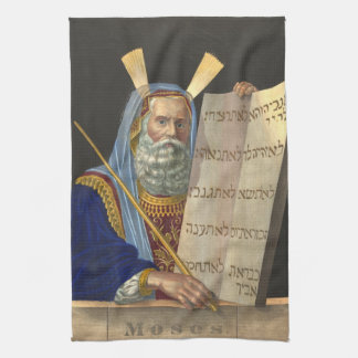 "Moses and Ten Commandments" kökshandduk