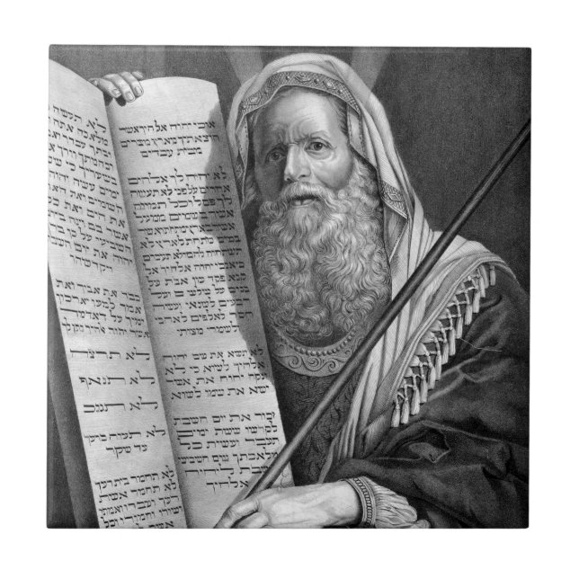 "Moses and the Ten Commandments"-panelen Kakelplatta (Framsidan)
