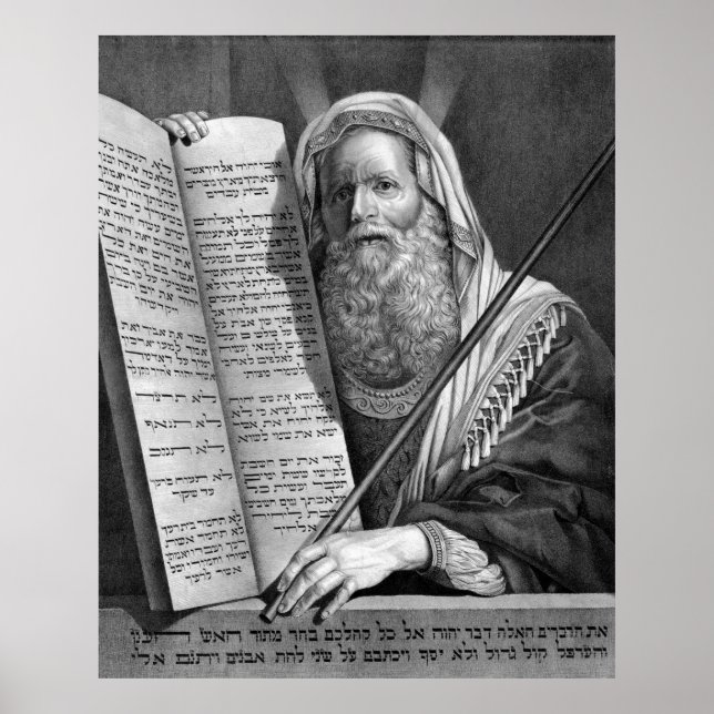 "Moses and the Ten Commandments" skriver ut/poster Poster (Framsidan)