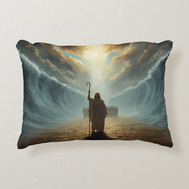Moses at the Red Sea: Christian Pillow Prydnadskudde (Framsidan)