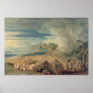 Moses att dela bevattnar av det röda havet poster