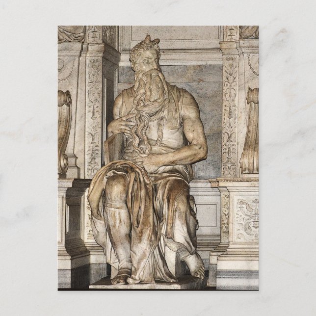 Moses av Michelangelo ,Roma Vykort (Framsida)