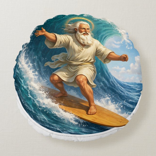 Moses biblical art pillow product de rund kudde (Framsidan)