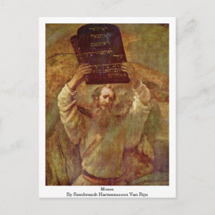 Moses by Rembrandt Harmenszoon Van Rijn Vykort