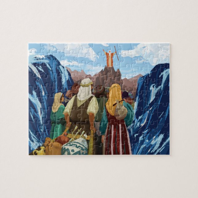 Moses delar Röda havets puzzel Pussel (Horisontell)
