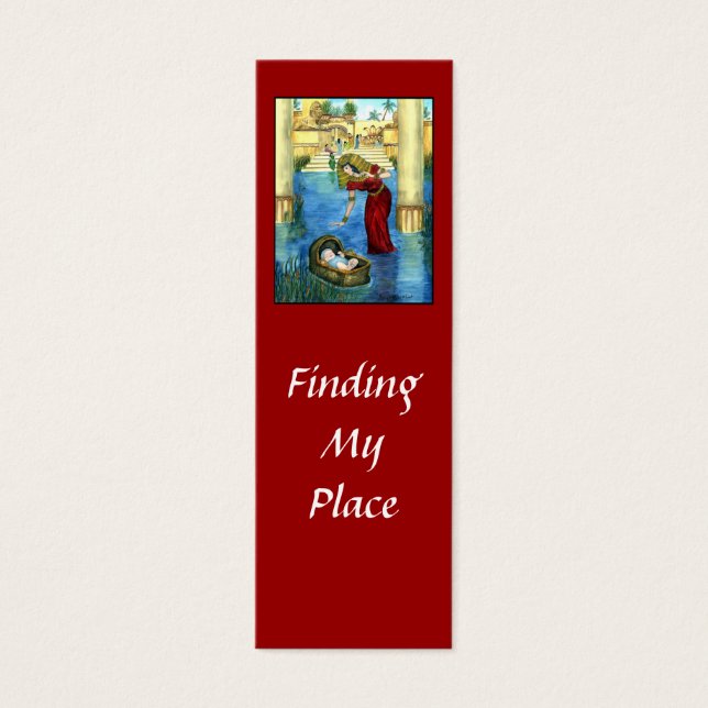 Moses i ett bokmärke i Basket Litet Visitkort (Framsidan)