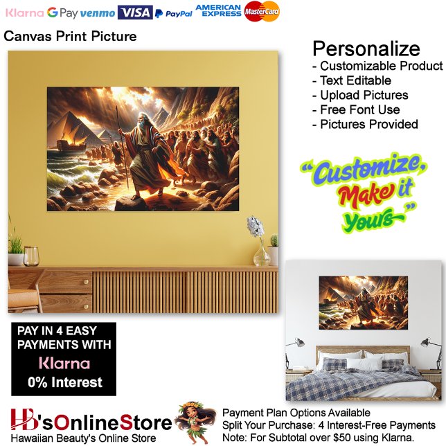 Moses Kanvastryck Bild 1 (Moses Leads His People to Freedom Canvas Print Picture.)