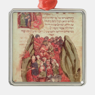 Moses leder barnen av Israel across Julgransprydnad Metall