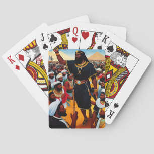 Moses leder folk som spelar kort casinokort