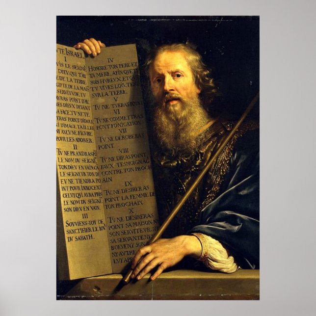 Moses, målare av Philippe de Champaigne Poster (Framsidan)