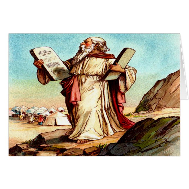 Moses med lagens tavlor Vykort Hälsningskort (Framsidan Horizontal)