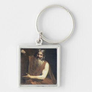 Moses med tabletsna av lagen, c.1627-32 fyrkantig silverfärgad nyckelring