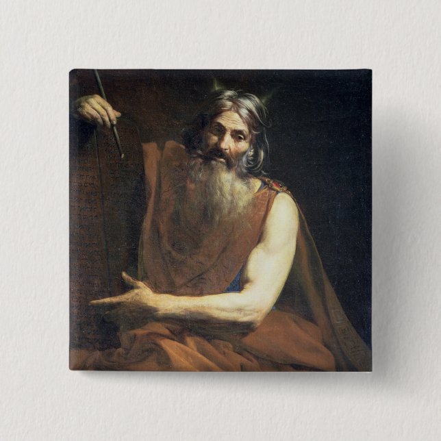 Moses med tabletsna av lagen, c.1627-32 knapp (Framsida)