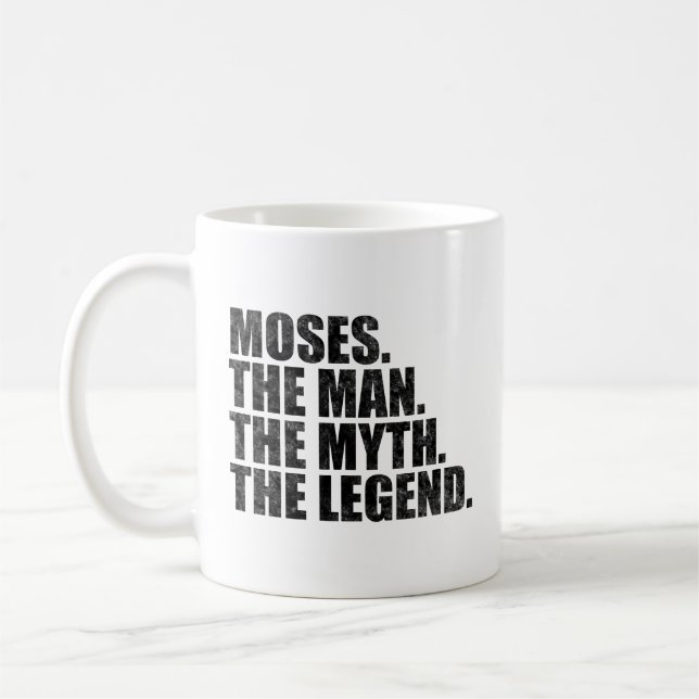 Moses namn, Moses Mannen Myten Legenden Kaffemugg (Vänster)