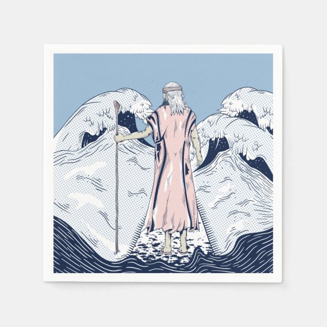 Moses och avresande hav pappersservett (Framsidan)