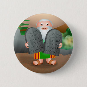 Moses och bibelberättelsen för tio Commandments Knapp